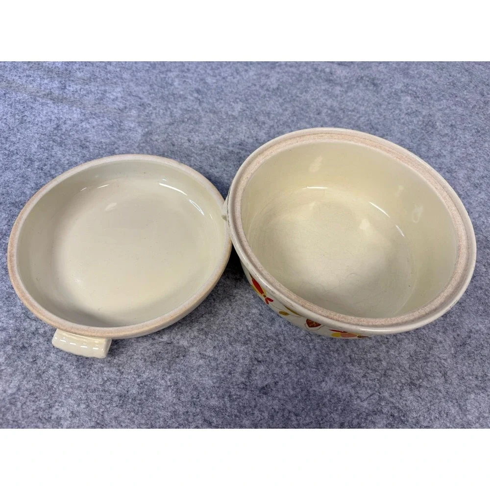 Vintage Hall's Superior Quality Kitchenware Autumn Leaf Pattern covered Casserol